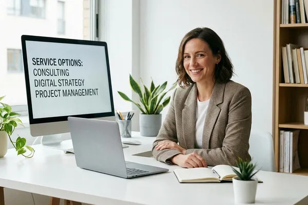 Entrepreneur organise devant ses services — Gestimatech