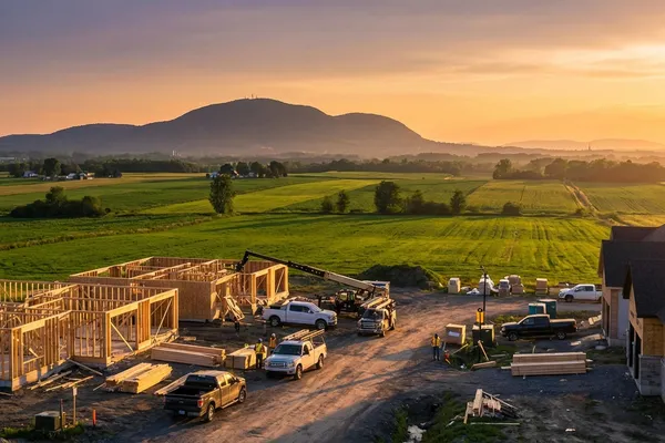 Paysage de la Montérégie avec chantier — Région desservie par Gestimatech