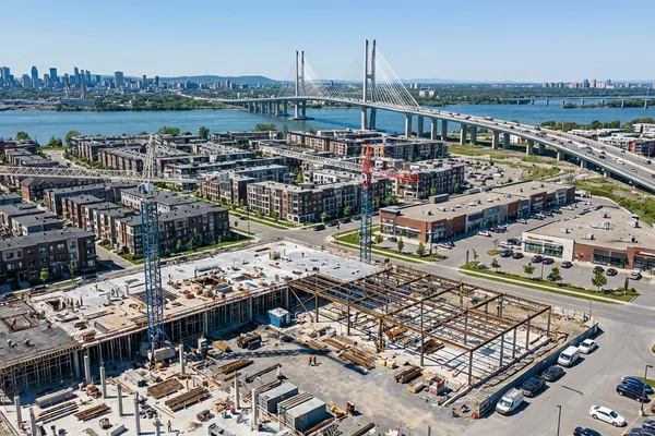 Vue aérienne de la Rive-Sud de Montréal — Région desservie par Gestimatech
